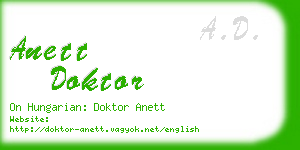 anett doktor business card